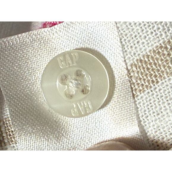 NWOT Gap Linen Striped Long Sleeve Button Down Shirt Small White w/Multi Colors - Picture 7 of 7